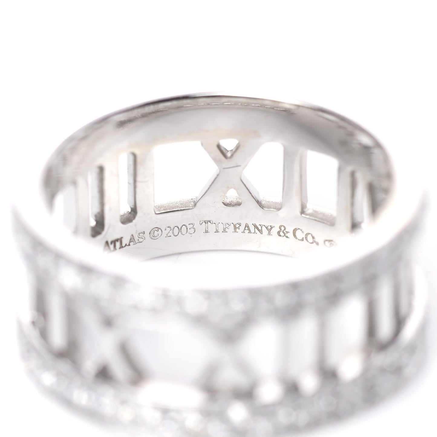 18K White Gold Diamond Wide Atlas Open Ring 52 6