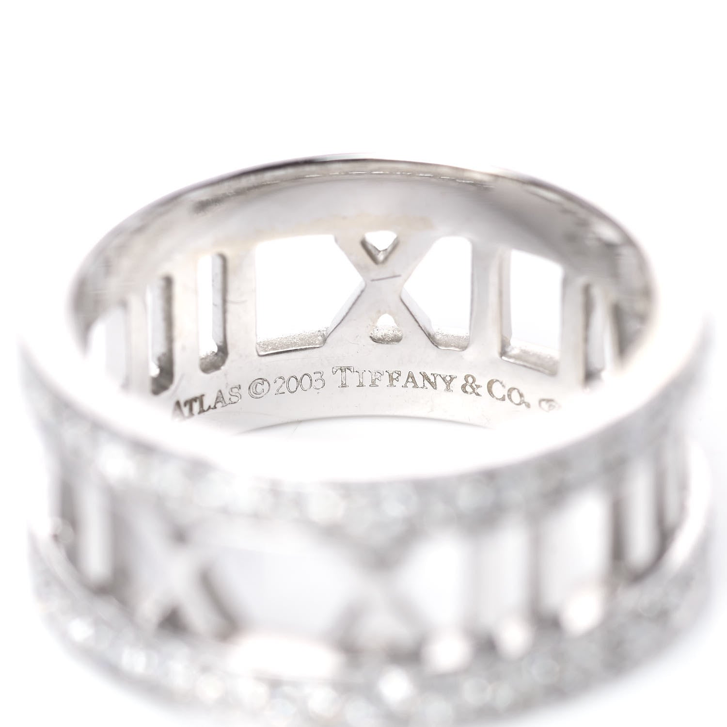 Tiffany 18K White Gold Diamond Wide Atlas Open Ring 52 6 4 of 4