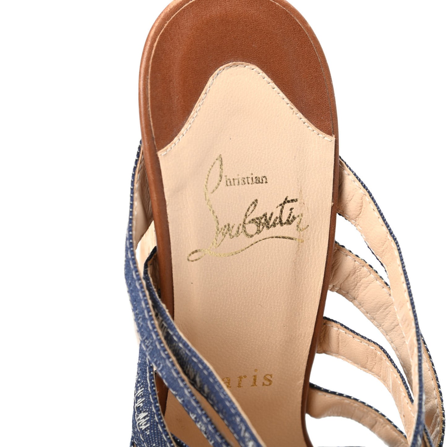 Ribbon Corniche 140 Sandals 38 Denim