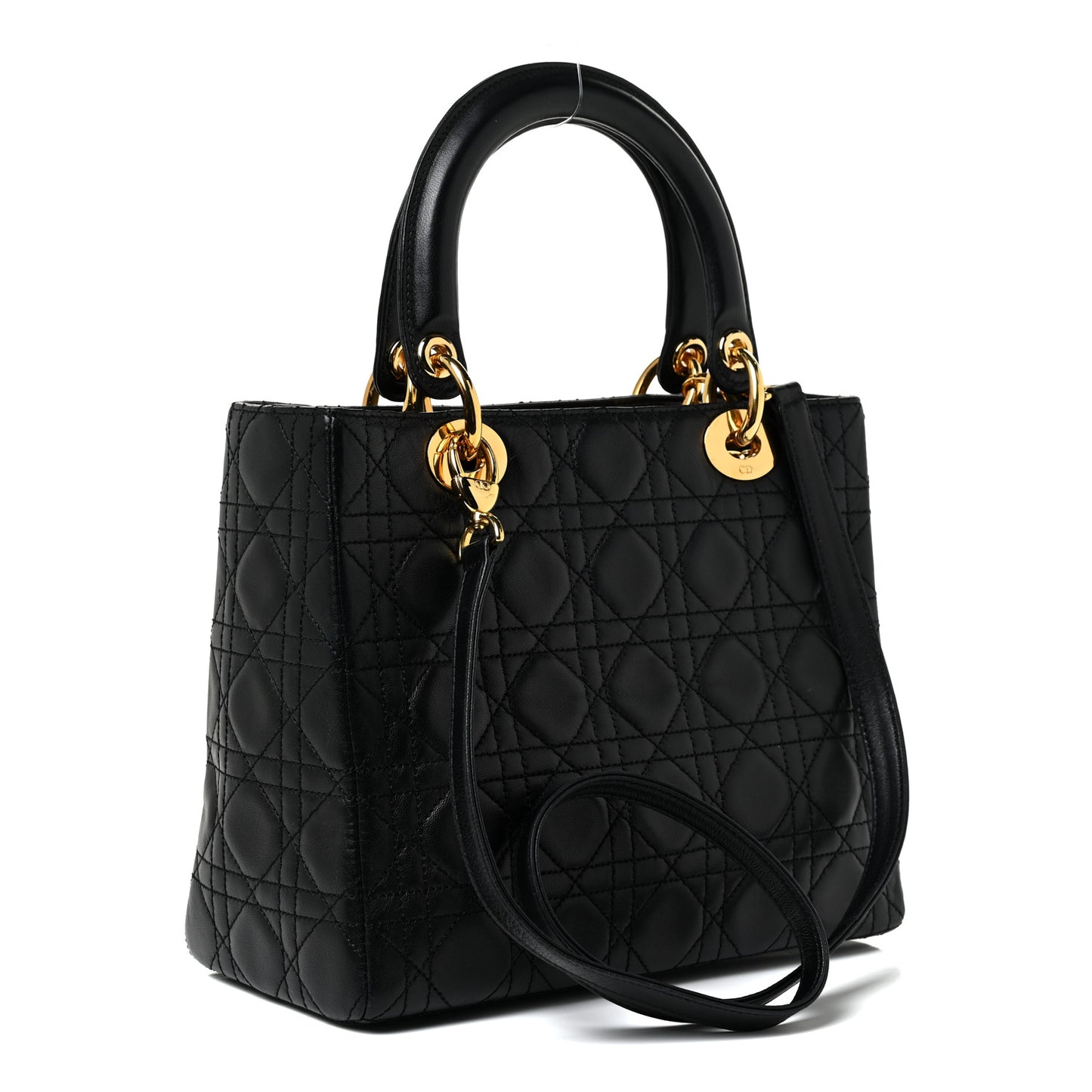 Lambskin Cannage Medium Lady Dior Black