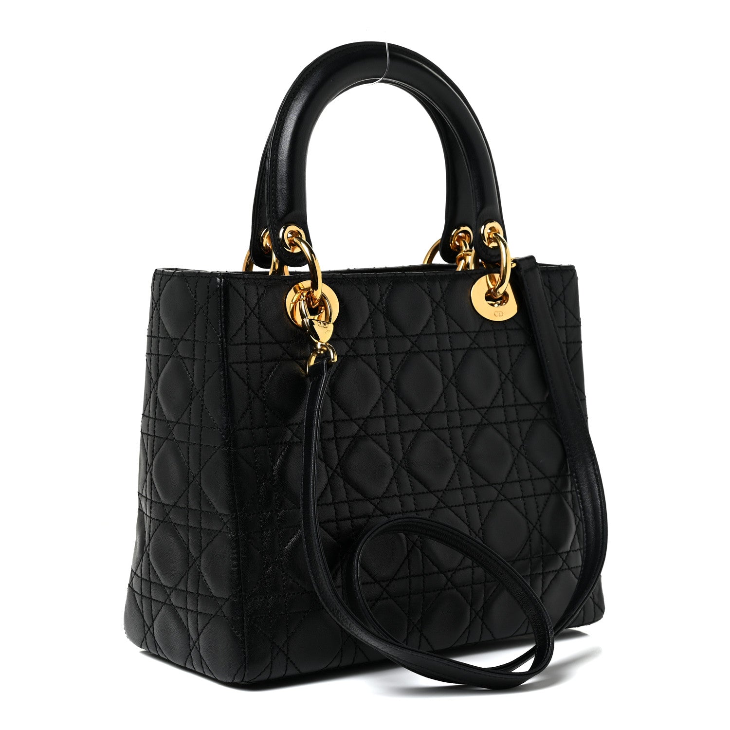 Christian Dior Lambskin Cannage Medium Lady Dior Black 3 of 15