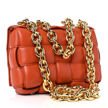 Bottega Veneta Lambskin Maxi Intreccio Padded Chain Cassette Crossbody Bag Maple 3 of 11