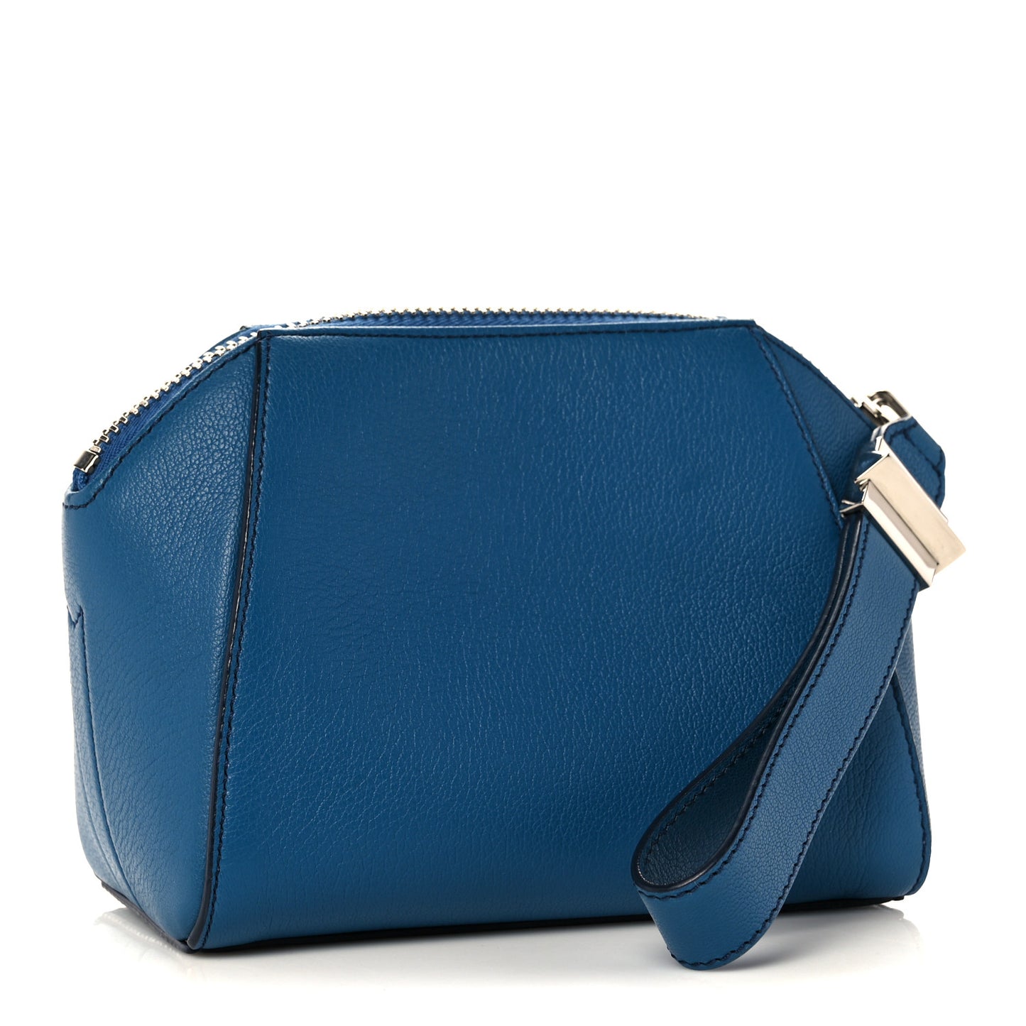 Sugar Goatskin Small Antigona Beauty Wristlet Electric Blue