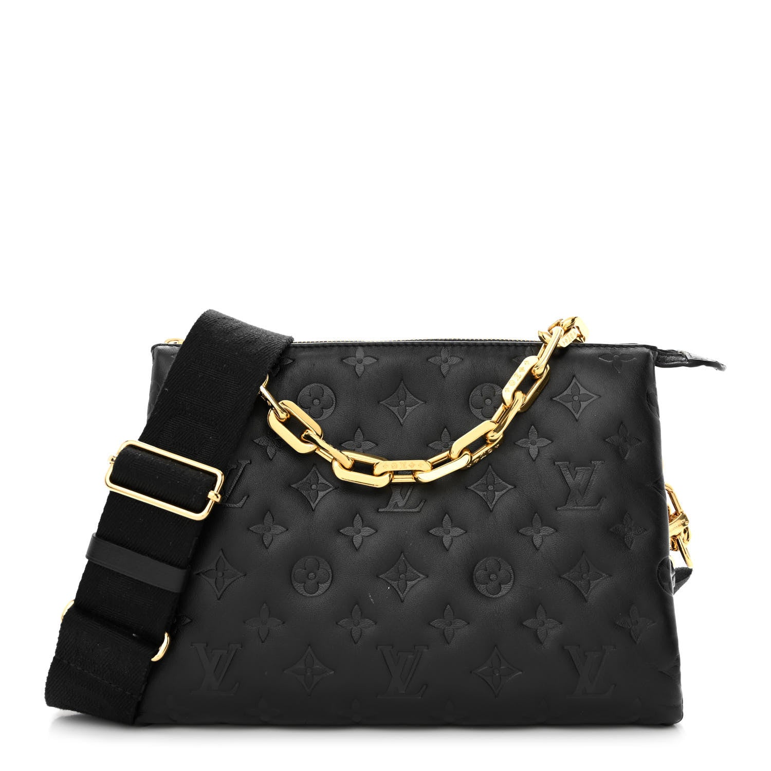 Louis Vuitton Lambskin Embossed Monogram Coussin PM Black 1 of 13