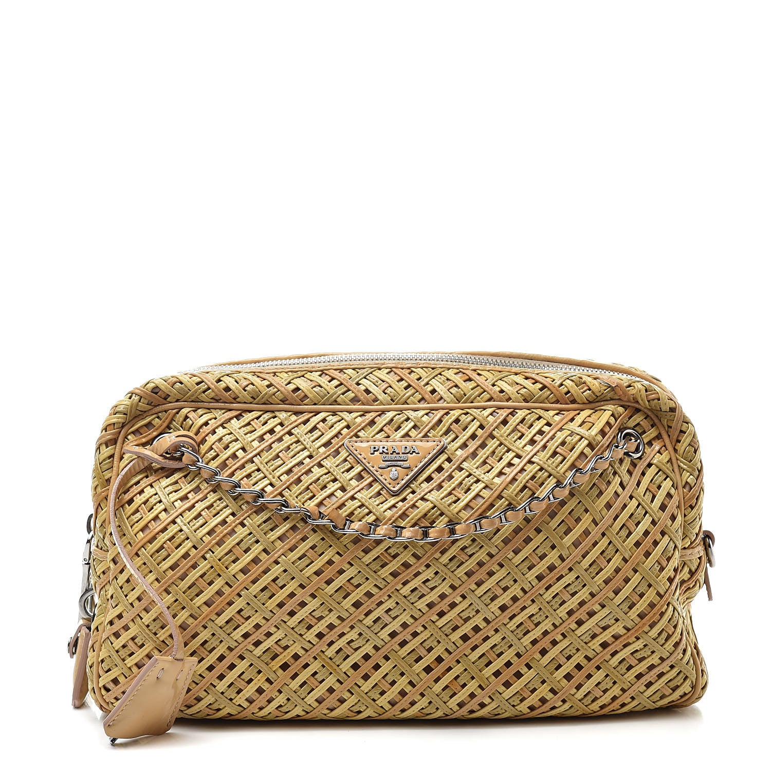 Prada Vernice Madras Camera Bag Quarzo 1 of 15
