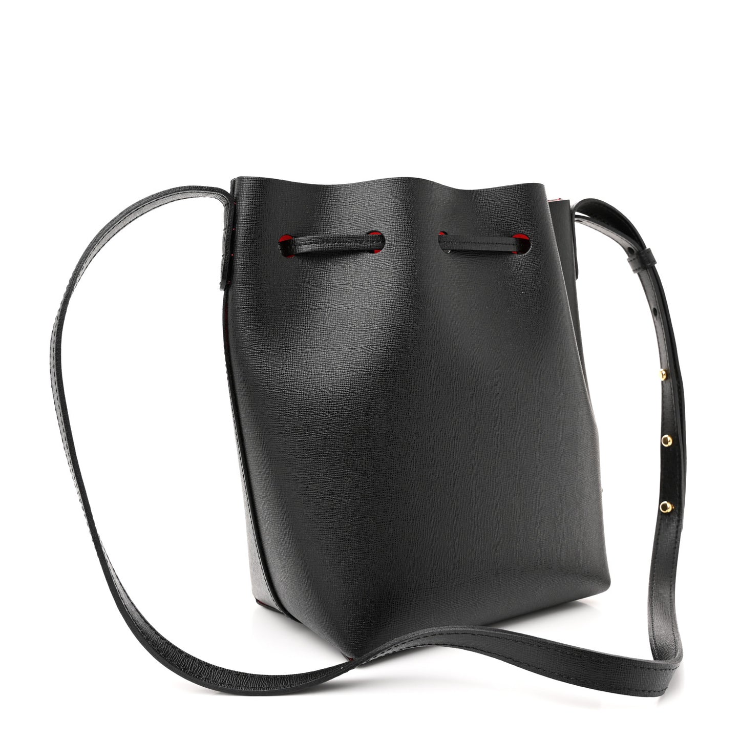 Saffiano Mini Bucket Bag Black Flamma