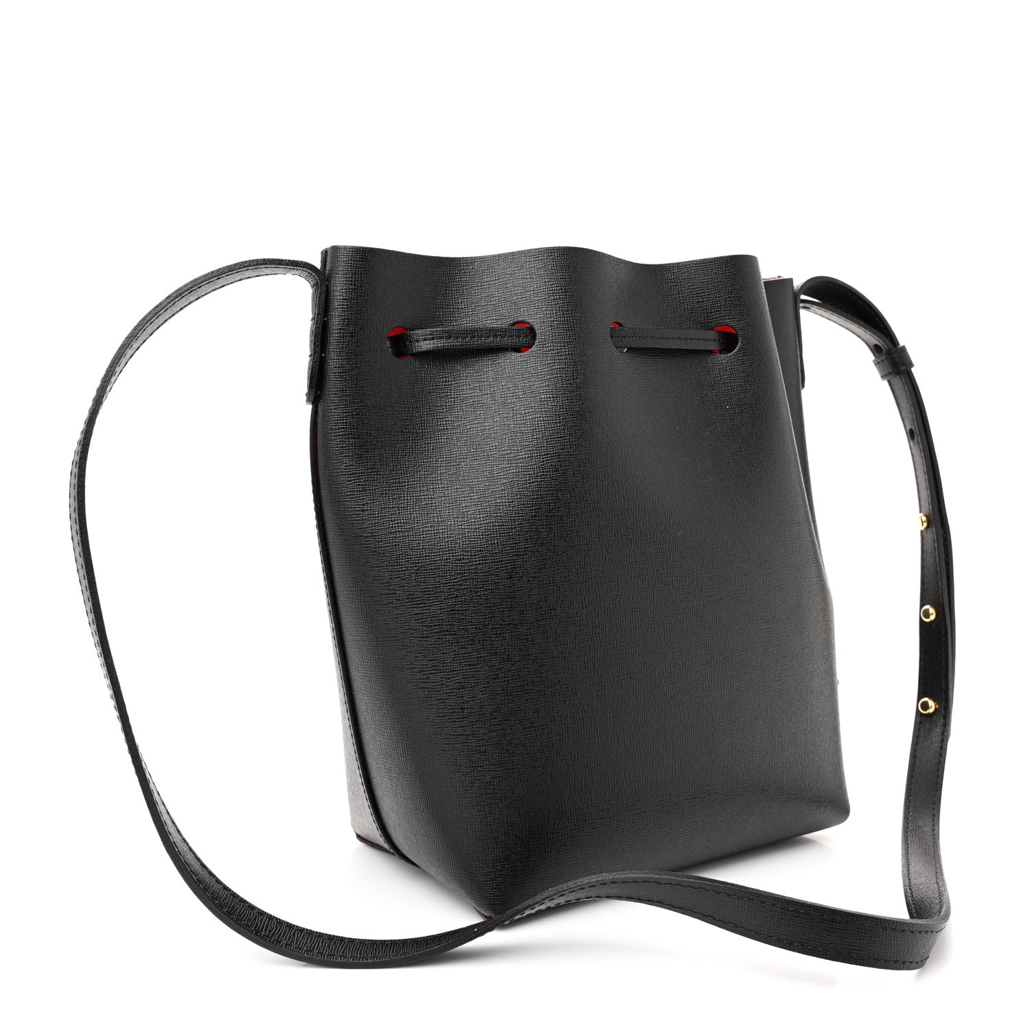 Mansur Gavriel Saffiano Mini Bucket Bag Black Flamma 3 of 12