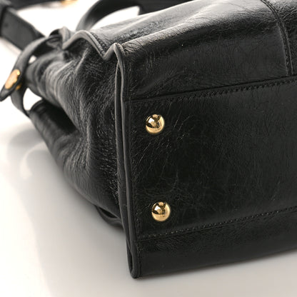 Fendi Agnello Old Shine Medium Peekaboo Iconic Satchel Black 7 of 8