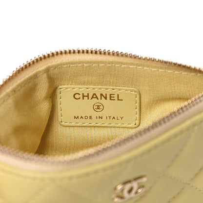 Chanel Lambskin Quilted Small Cosmetic Case Yellow 6 of 10
