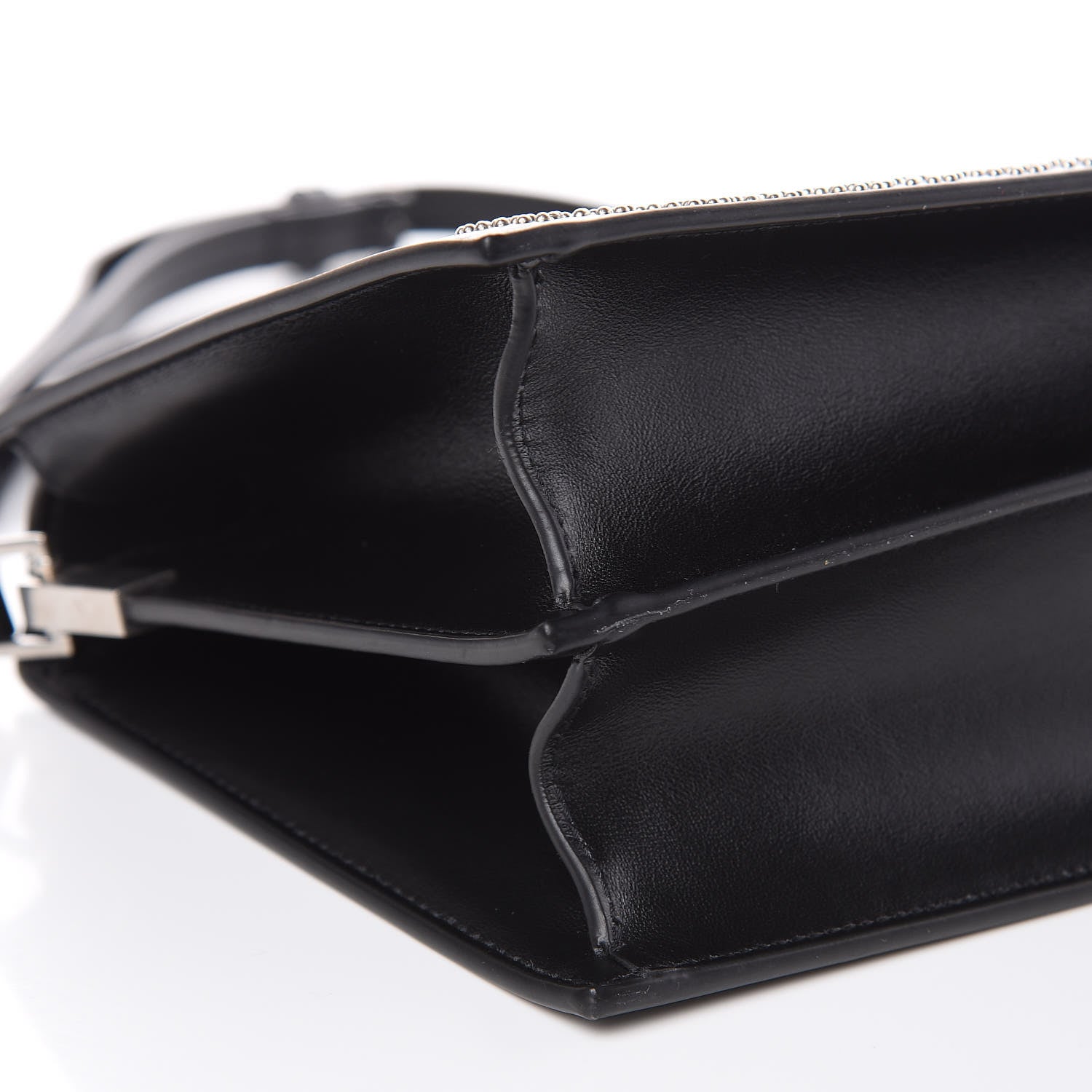 Saint Laurent Smooth Calfskin Catherine Heart Studded Satchel Black 8 of 9