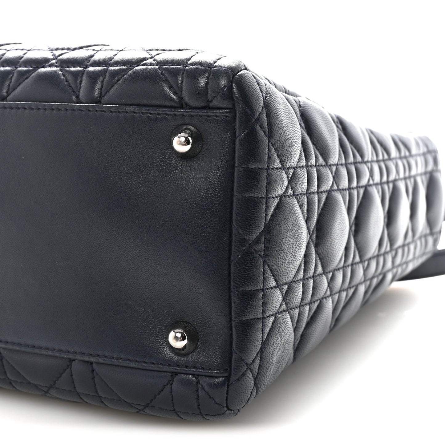 Lambskin Cannage Large Lady Dior Navy Blue