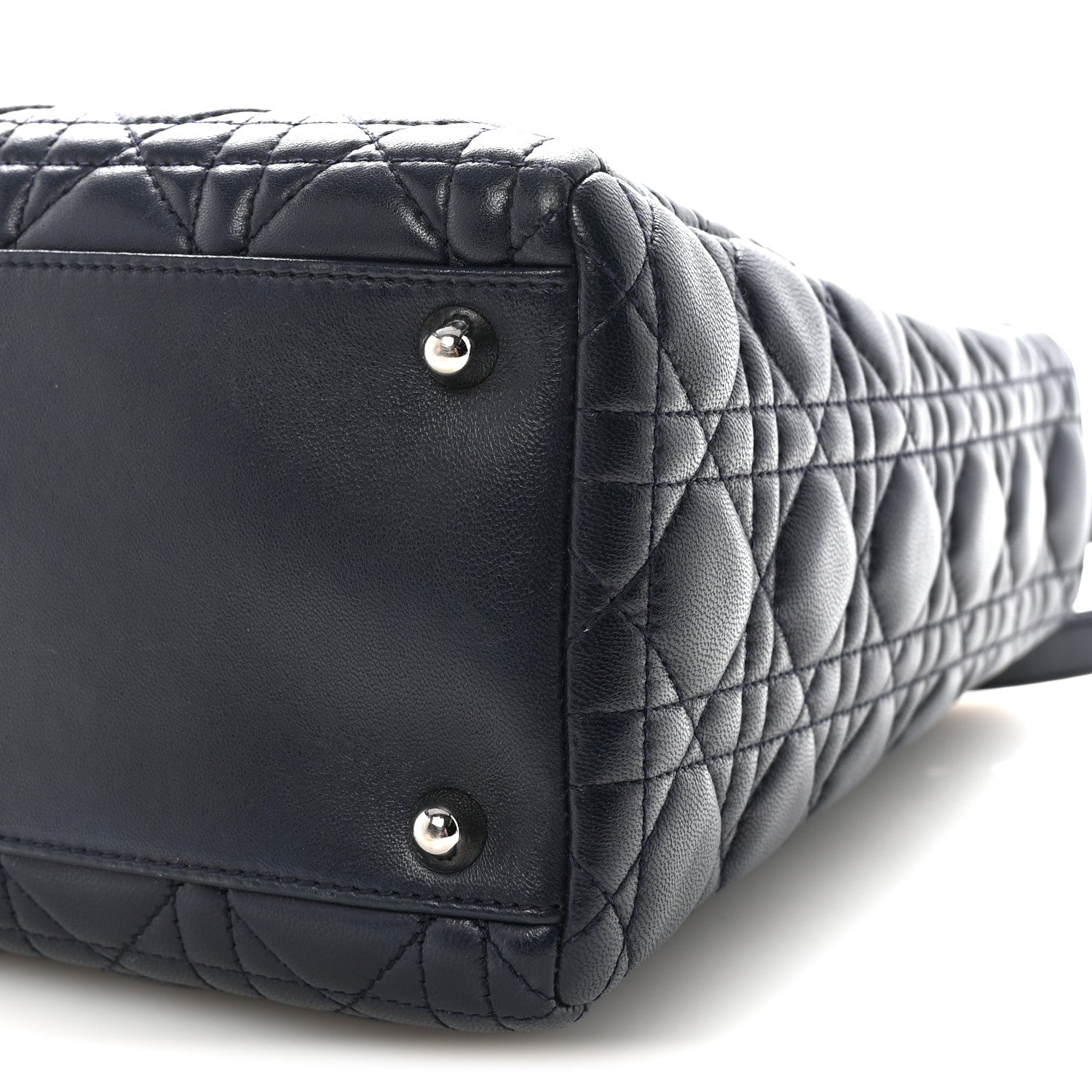 Christian Dior Lambskin Cannage Large Lady Dior Navy Blue 10 of 10