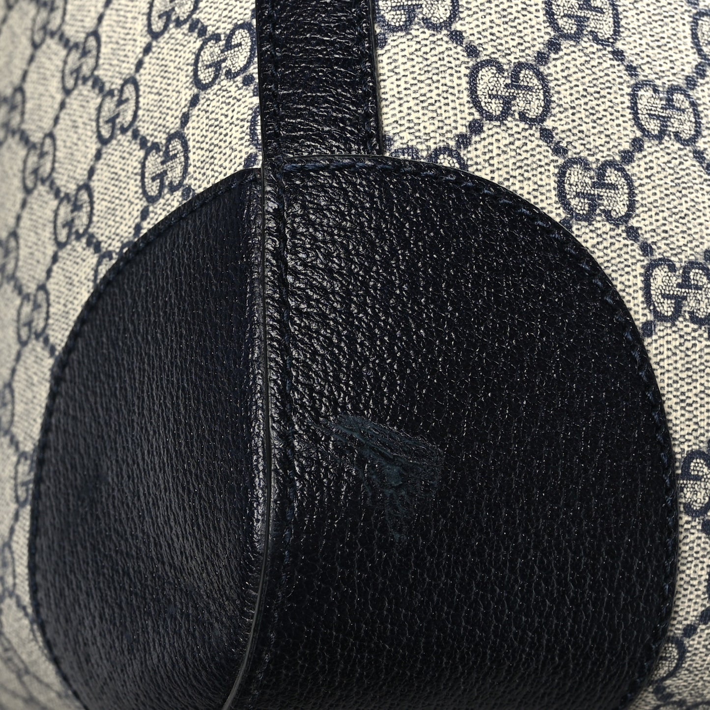 GG Supreme Monogram Textured Dollar Calfskin Web Large Savoy Duffle Bag Beige Blue