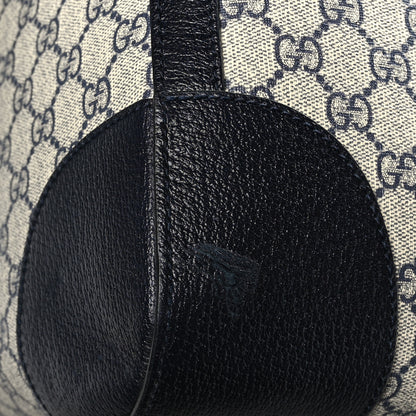 Gucci GG Supreme Monogram Textured Dollar Calfskin Web Large Savoy Duffle Bag Beige Blue 12 of 12