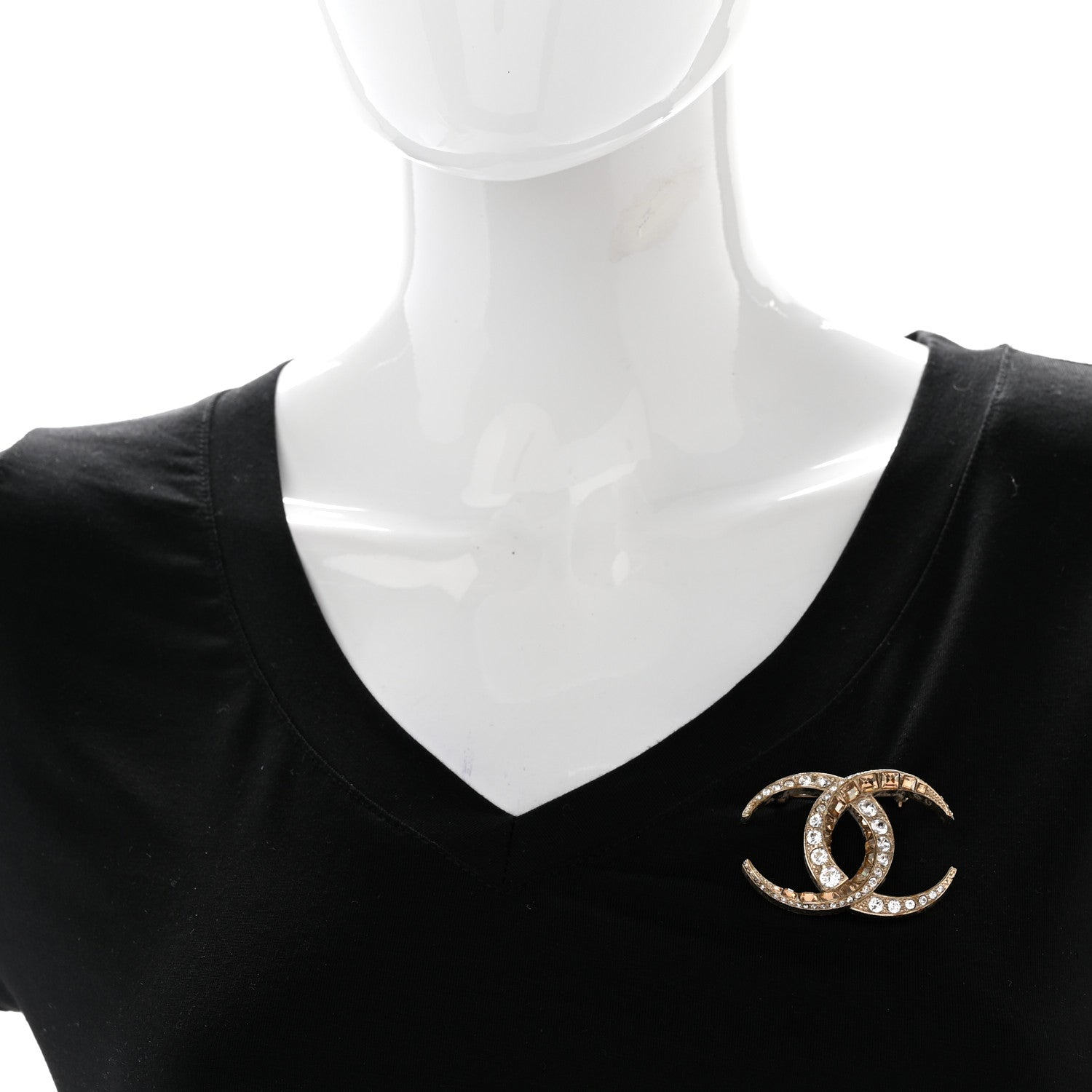 Chanel Baguette Crystal Dubai CC Brooch Gold 2 of 8