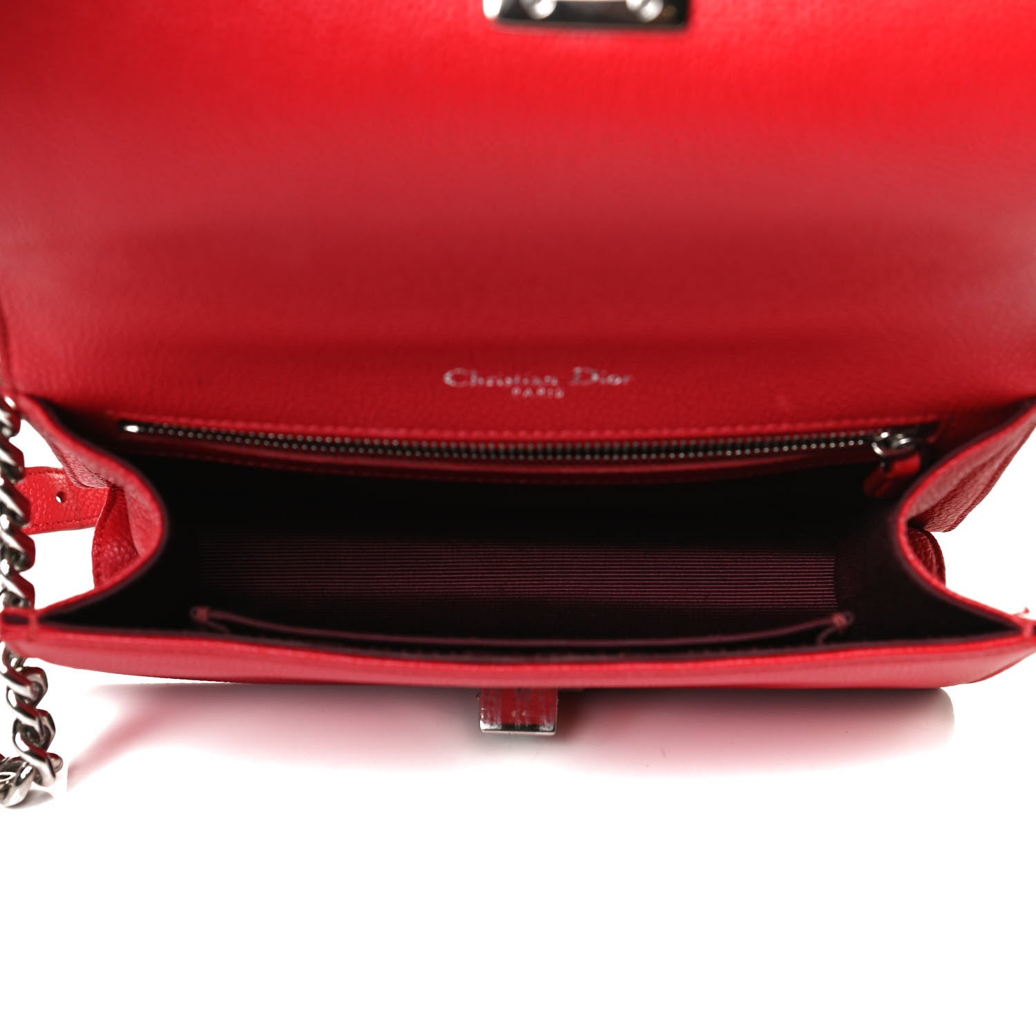 Christian Dior Grained Calfskin Small Diorama Flap Bag Red 5 of 15