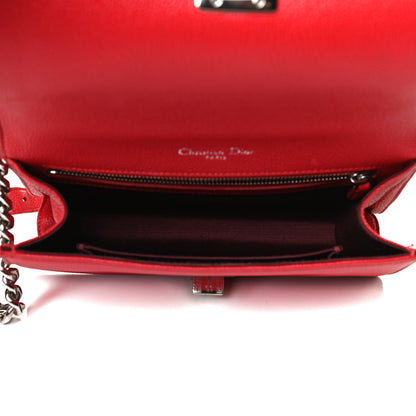 Christian Dior Grained Calfskin Small Diorama Flap Bag Red 5 of 15