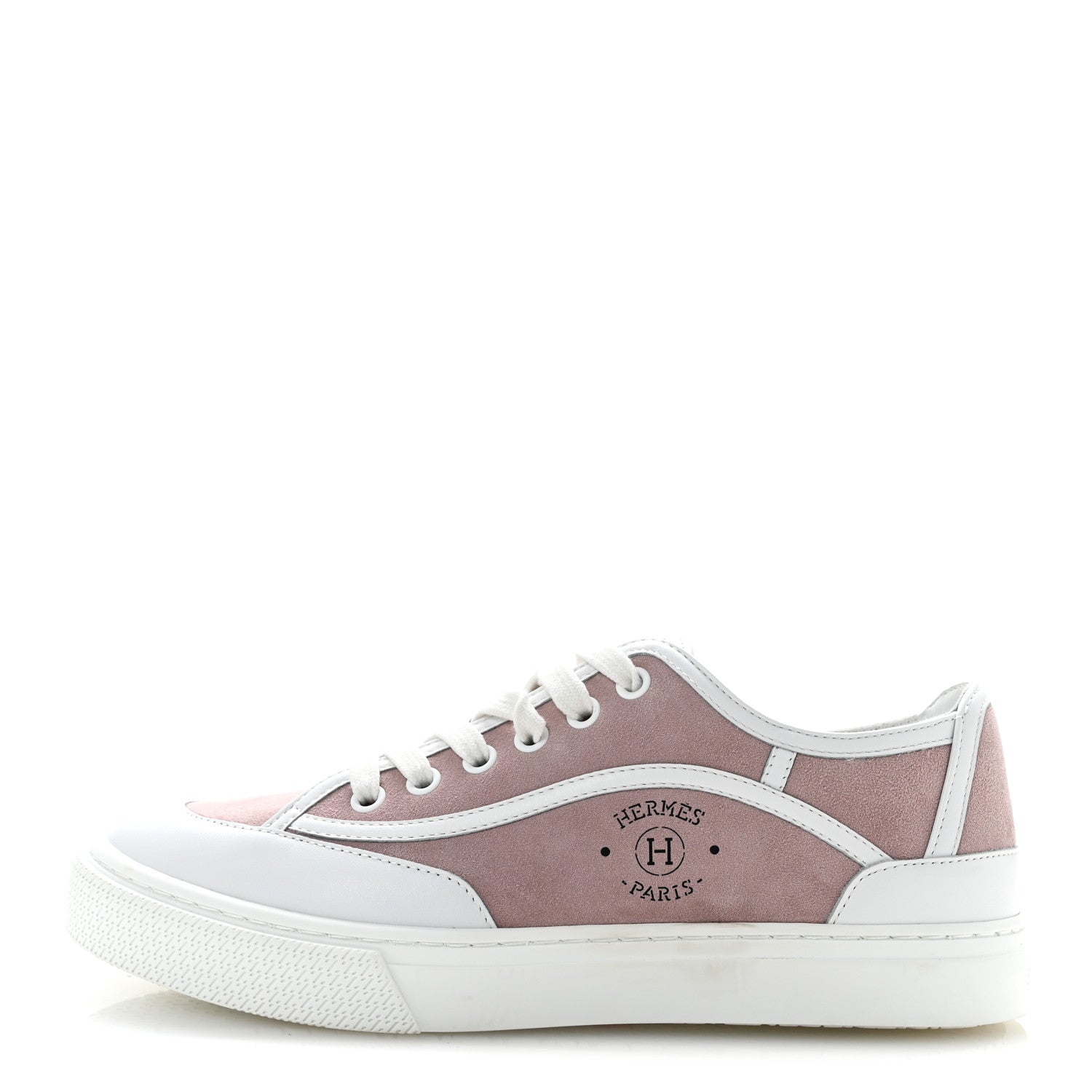 Hermes Suede Get Sneakers 37.5 Rose Porcelaine 1 of 10