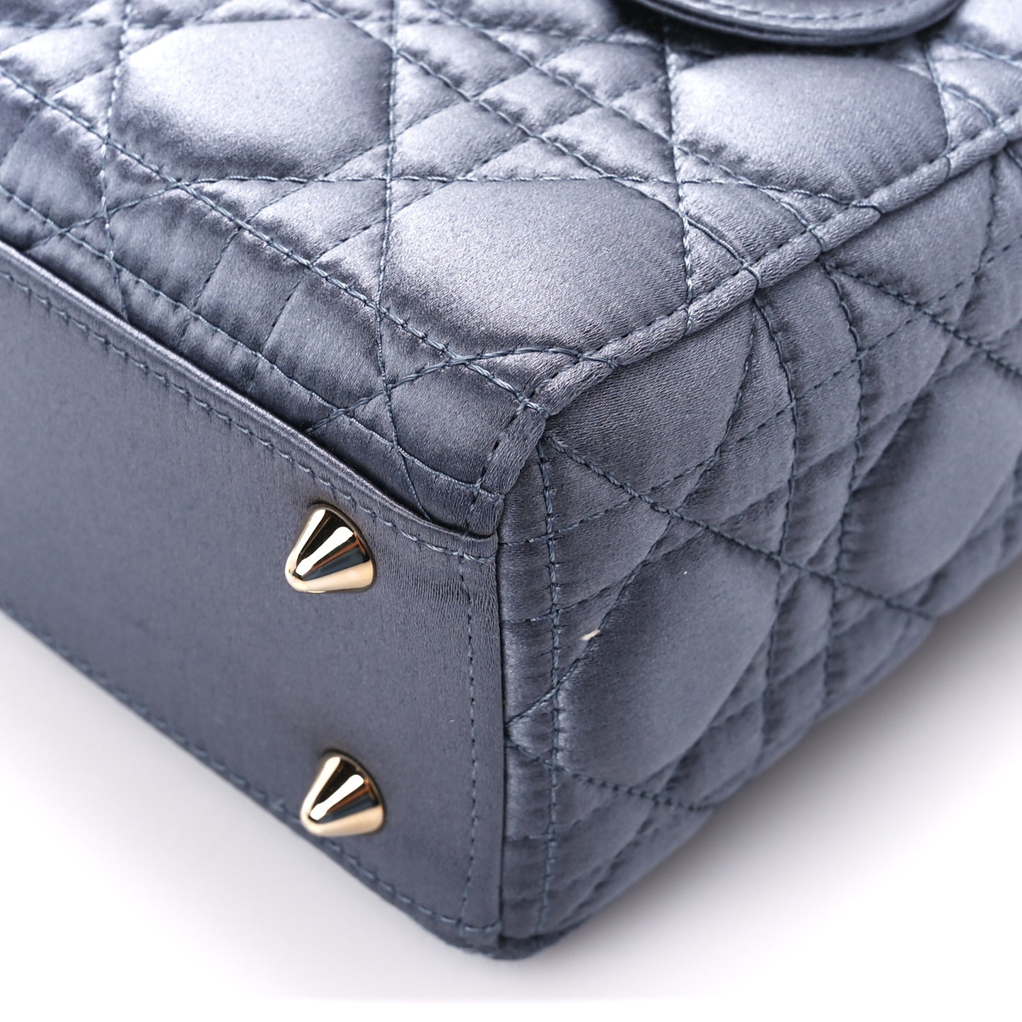 Satin Swarovski Crystal Cannage Small Lady Dior Grey