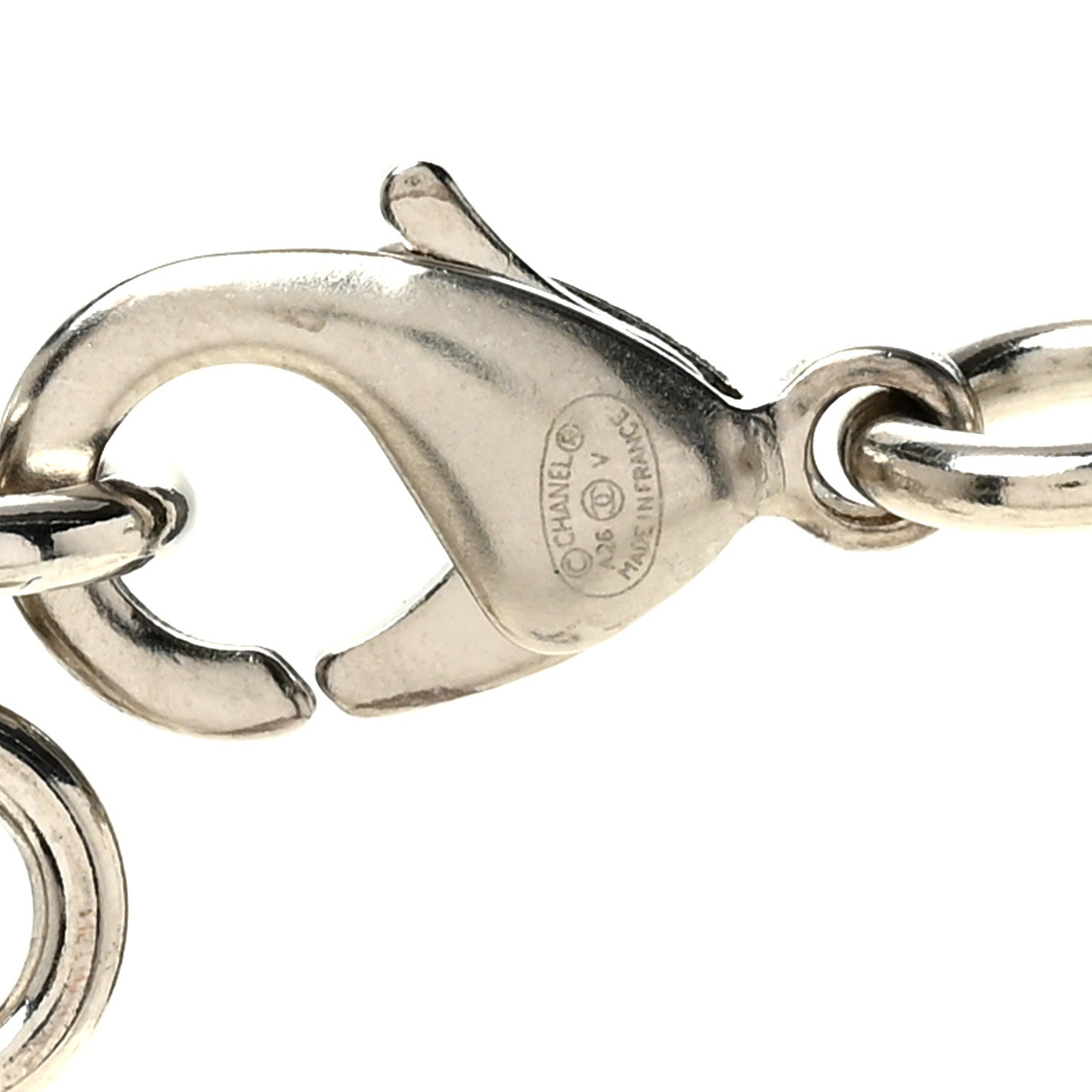 Chanel Graduated Pearl Crystal CC Long Necklace Silver 5 of 6