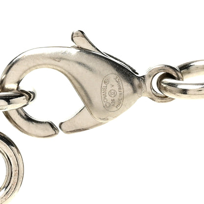 Chanel Graduated Pearl Crystal CC Long Necklace Silver 5 of 6