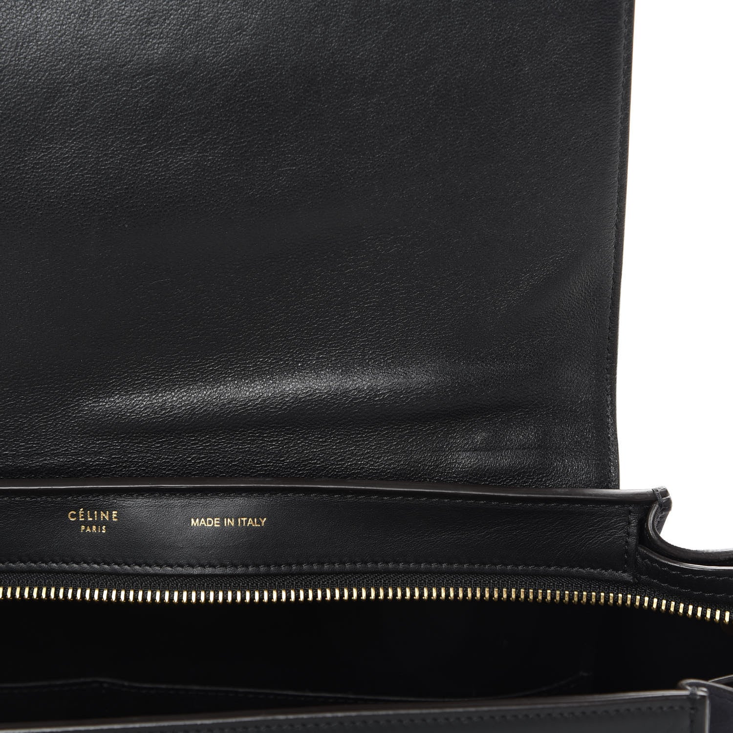 Celine Nubuck Crocodile Embossed Small Trapeze Navy 11 of 18