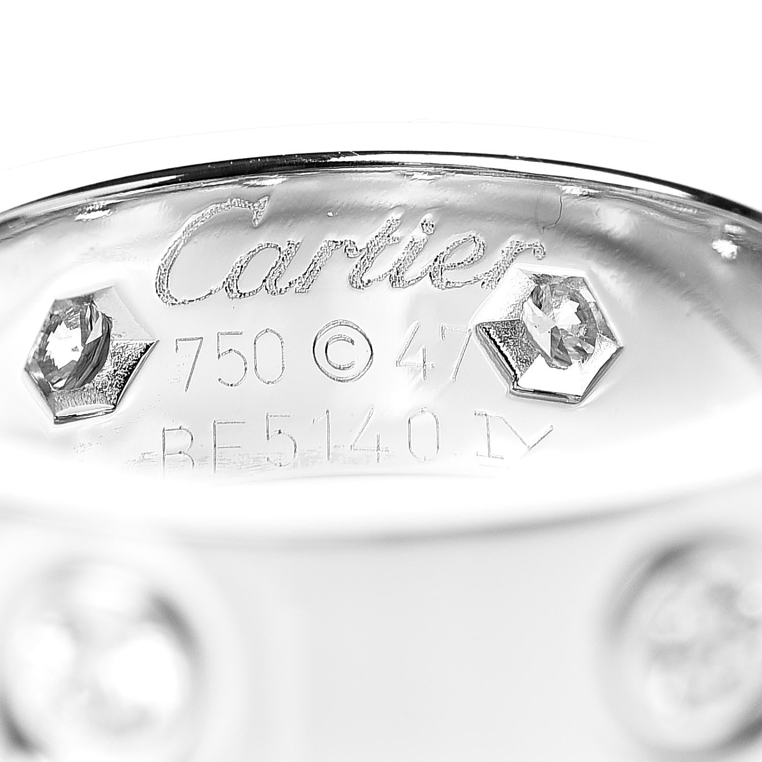 Cartier 18K White Gold 6 Diamond 5.5mm LOVE Ring 47 4 4 of 4