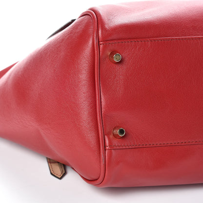 Burberry Calfskin Haymarket Check Small Canterbury Tote Red 5 of 14
