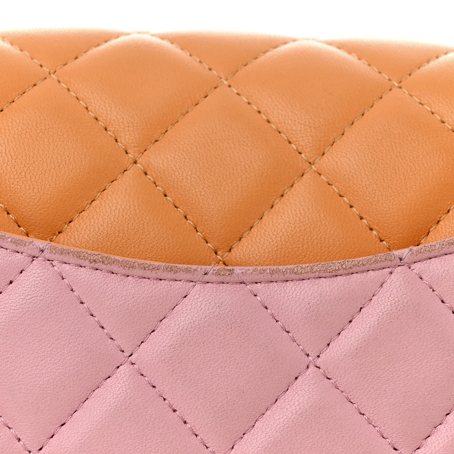 Chanel Lambskin Quilted Tri-color Mini Rectangular Flap Orange Yellow Pink 13 of 14