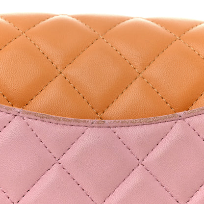 Chanel Lambskin Quilted Tri-color Mini Rectangular Flap Orange Yellow Pink 13 of 14