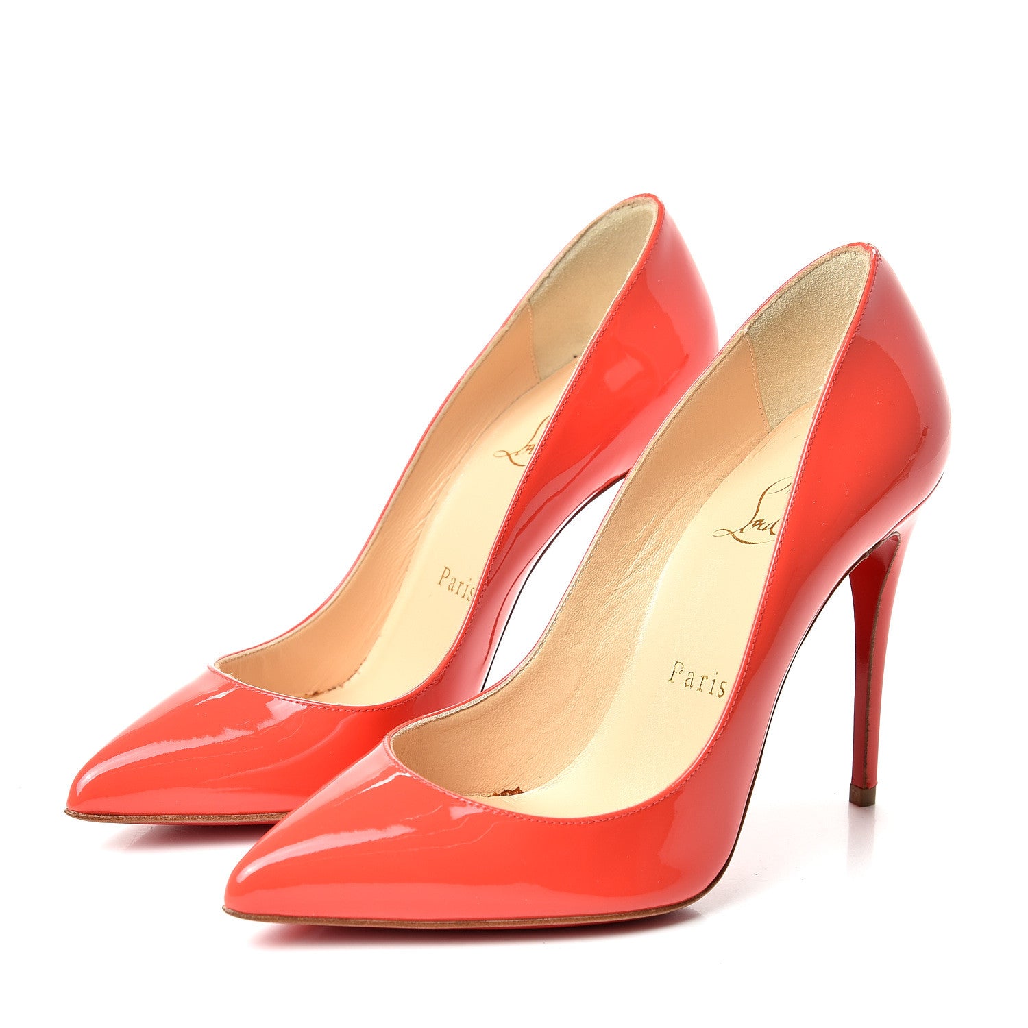 Christian Louboutin Patent Pigalle Follies 100 Pumps 35.5 Poppy 2 of 10