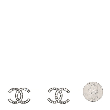 Chanel Baguette Crystal CC Earrings Silver 2 of 4