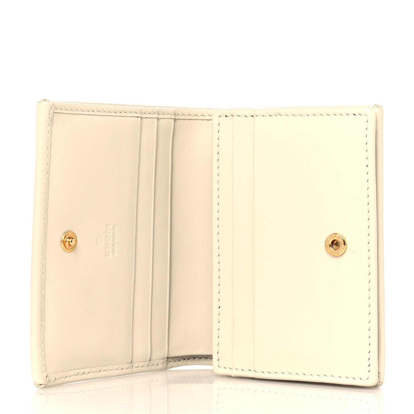 Boarded Plutone Calfskin Horsebit 1955 Card Case Wallet Mystic White
