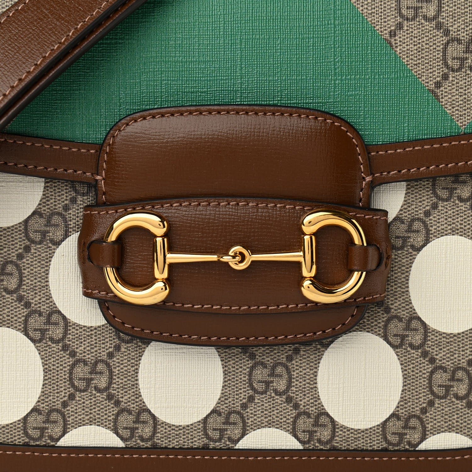 Gucci GG Supreme Monogram Geometric Horsebit 1955 Shoulder Bag Beige Multicolor Brown Sugar 8 of 11
