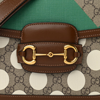 Gucci GG Supreme Monogram Geometric Horsebit 1955 Shoulder Bag Beige Multicolor Brown Sugar 8 of 11