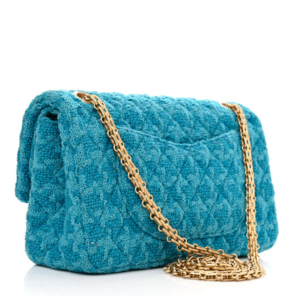 Chanel Wool Tweed Quilted 2.55 Reissue 225 Flap Blue 3 of 12