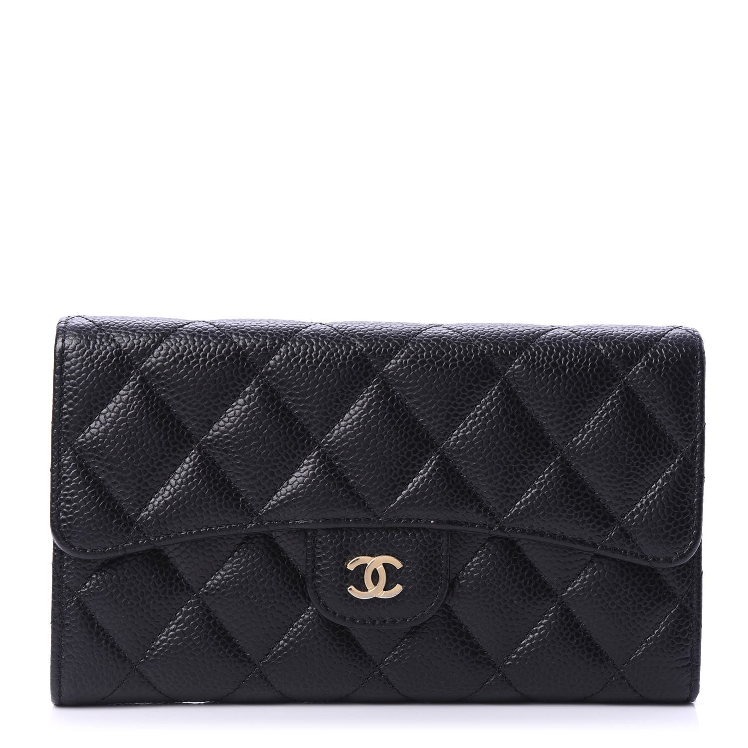 Chanel Caviar Quilted Long Flap Wallet Black 1 of 10
