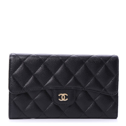 Chanel Caviar Quilted Long Flap Wallet Black 1 of 10