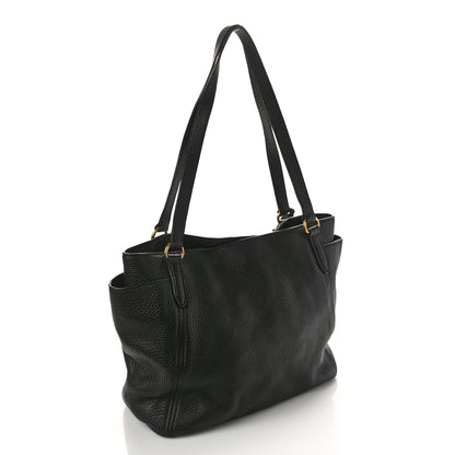 Prada Vitello Daino Side Pocket Tote Black 3 of 14