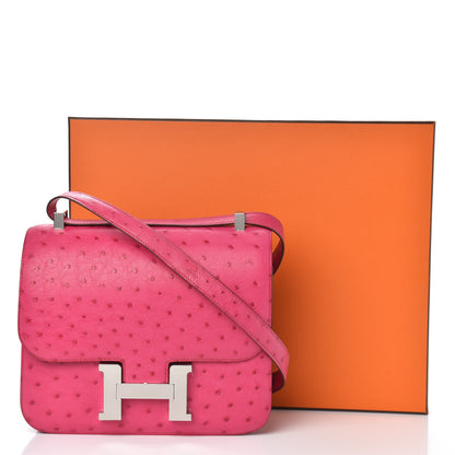 Hermes Ostrich Constance 24 Rose Tyrien 10 of 10
