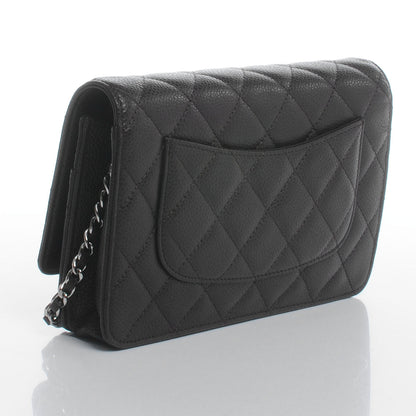 Chanel Caviar Quilted Wallet on Chain WOC Dark Brown 3 of 9