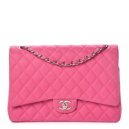 Chanel Iridescent Caviar Quilted Maxi Double Flap Hot Pink 1 of 15
