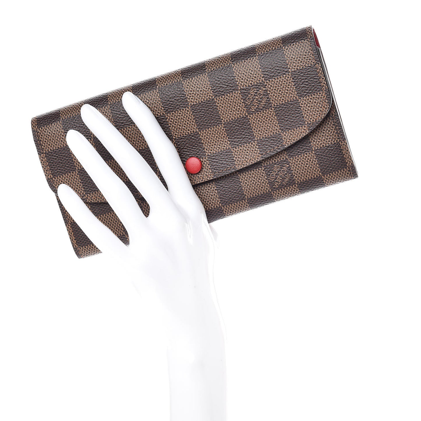 Damier Ebene Emilie Wallet Red