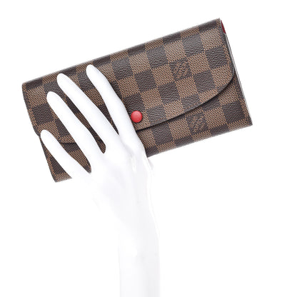 Louis Vuitton Damier Ebene Emilie Wallet Red 2 of 7