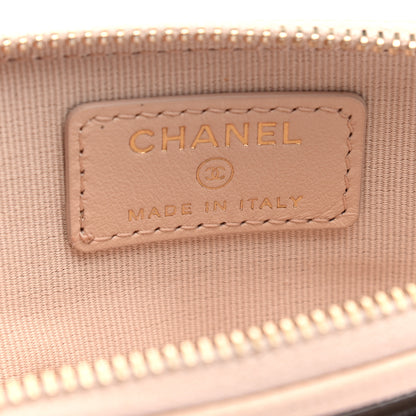 Chanel Caviar Quilted Zip Card Holder Wallet Light Beige 6 of 7