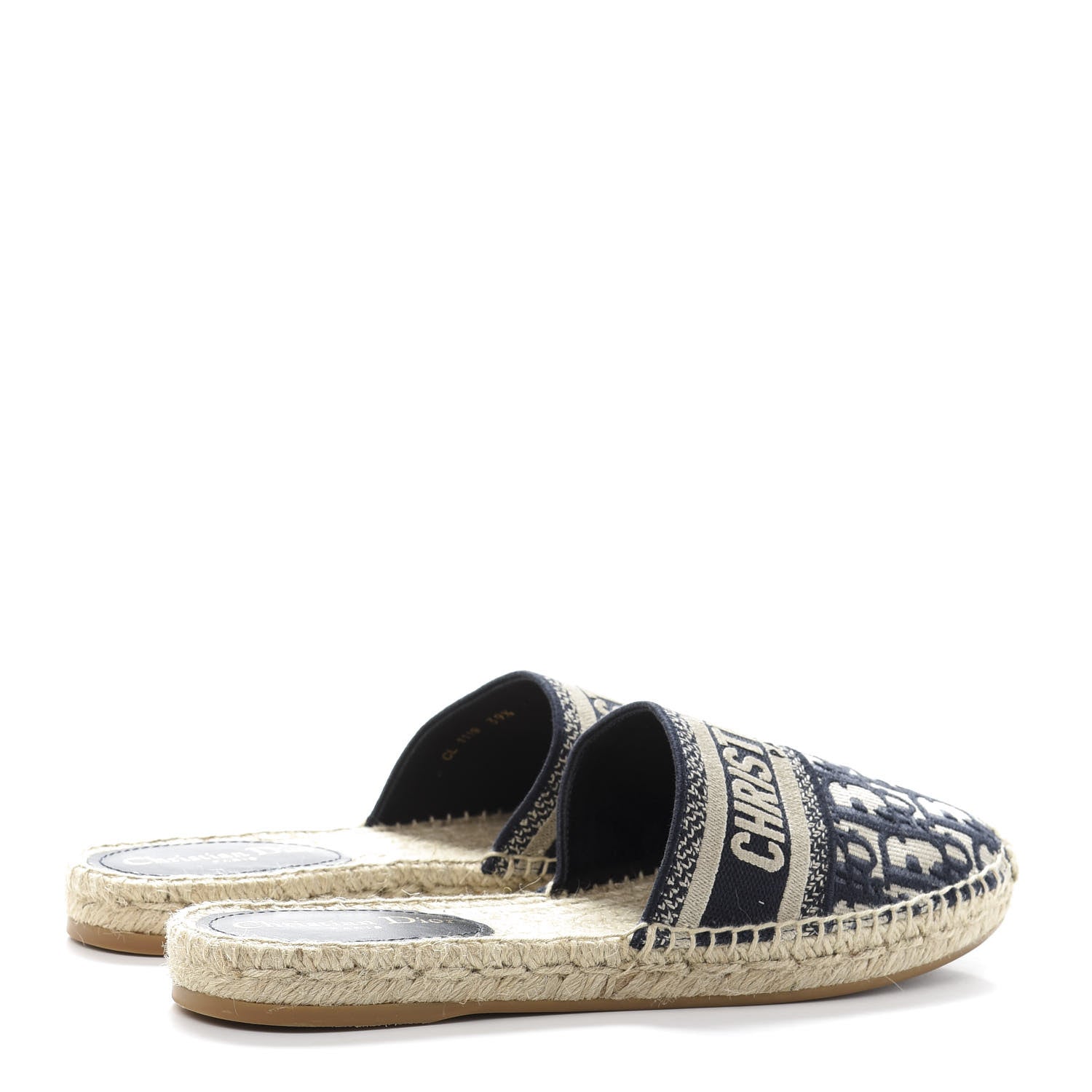 Christian Dior Oblique Embroidered Granville Espadrille 15mm Slippers 39.5 Deep Blue 4 of 9