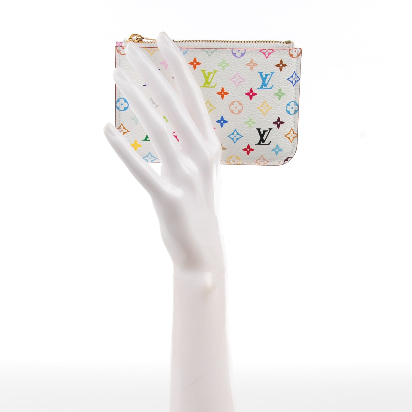 Monogram Multicolor Key Pouch White Litchi