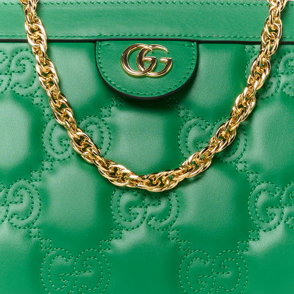 Gucci Calfskin GG Matelasse Small Slim Chain Shoulder Bag Spring Green Natural 9 of 12