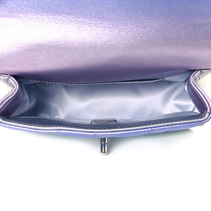 Chanel Gradient Metallic Calfskin Quilted Clutch Silver Blue Yellow Purple 5 of 8