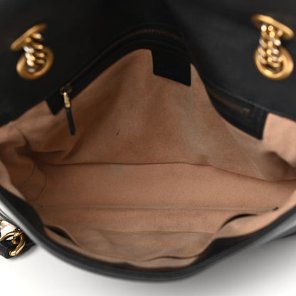 Gucci Calfskin Matelasse Medium GG Marmont Shoulder Bag Black 5 of 16
